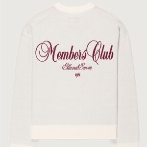 Classic Members Club Knit Sweater- Cream/Burgundy by EllandEmm